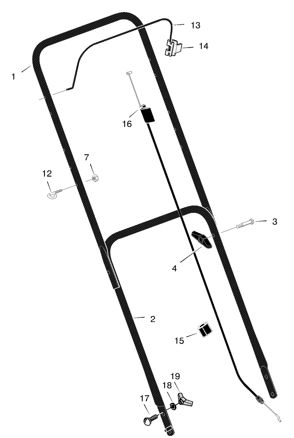 Handle Assembly Diagram and Parts List for 223330X6A 2001 Briggs and Stratton Lawn Mower